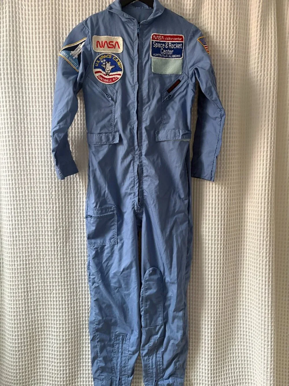 Vintage NASA Space Camp Huntsville, AL blue flight suit patches cosplay youth 18